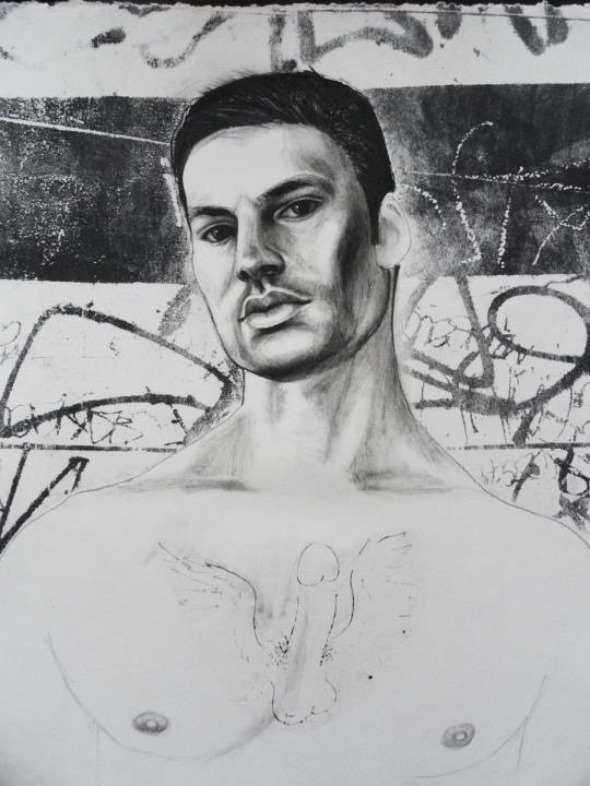 Javier Charcoal and lithography 16”x20””