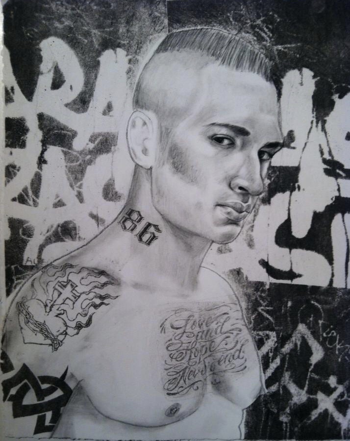 86 Charcoal and lithography 11”x14”