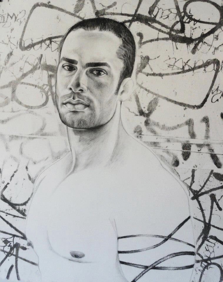 Russ Charcoal and lithography 16”x20”