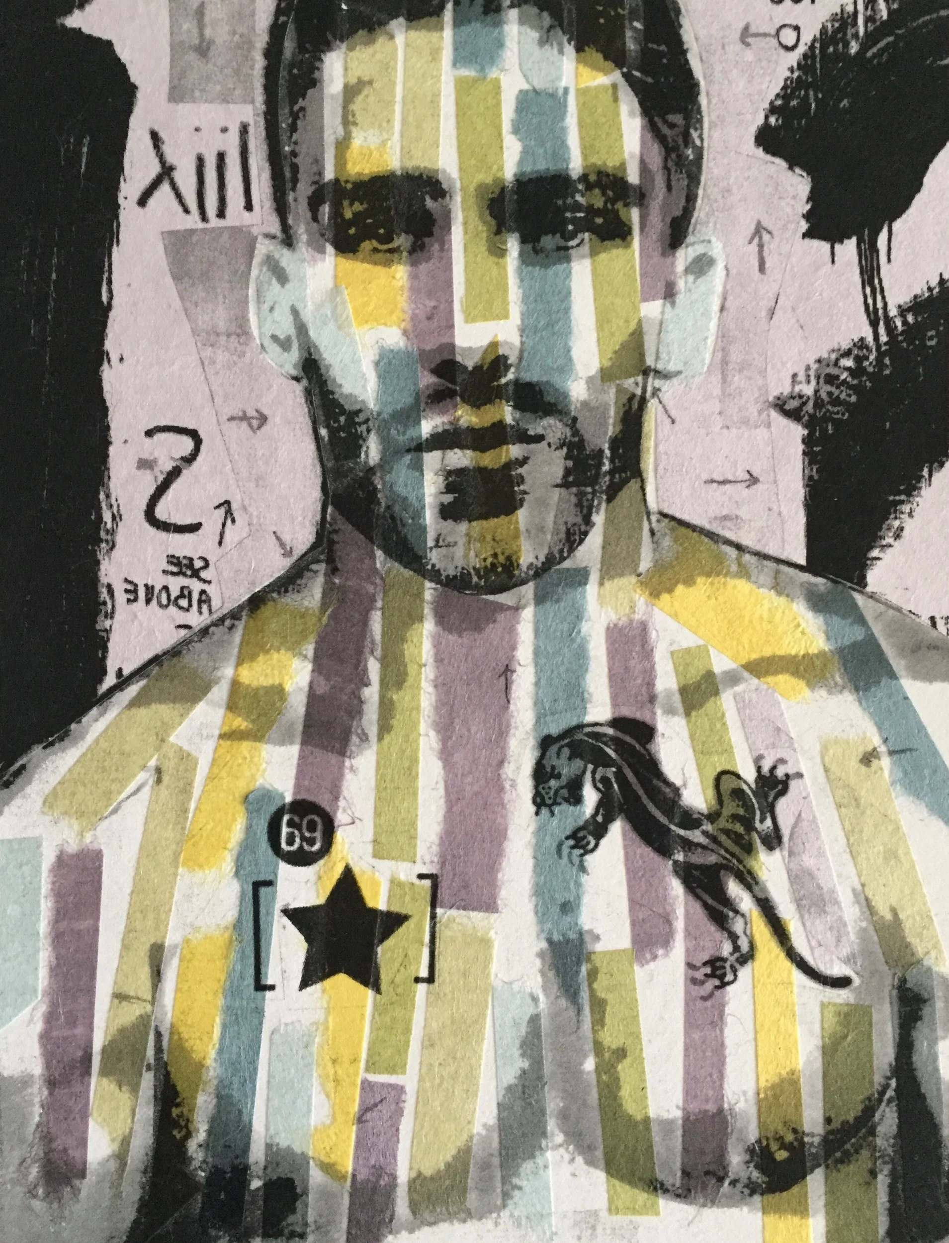 Untitled CF V (monoprint) Lithograph with Chine Colle 9”x12” Sold