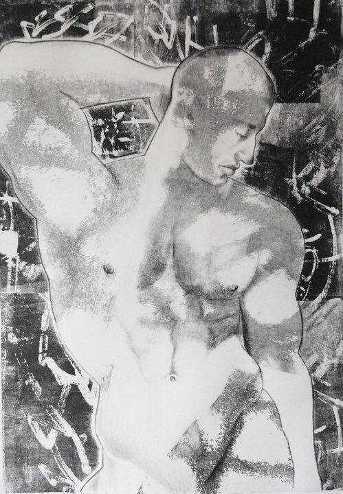 Torso #1 Charcoal, and lithography 18”x26” Sold