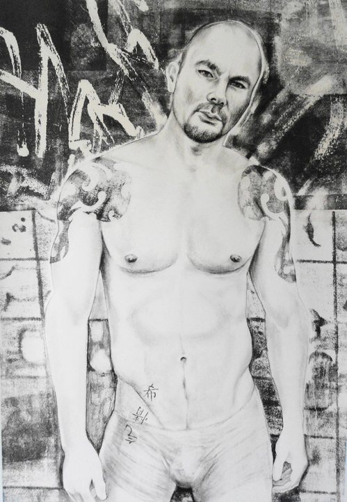 Jamie #3 Charcoal, and lithography 18”x26”