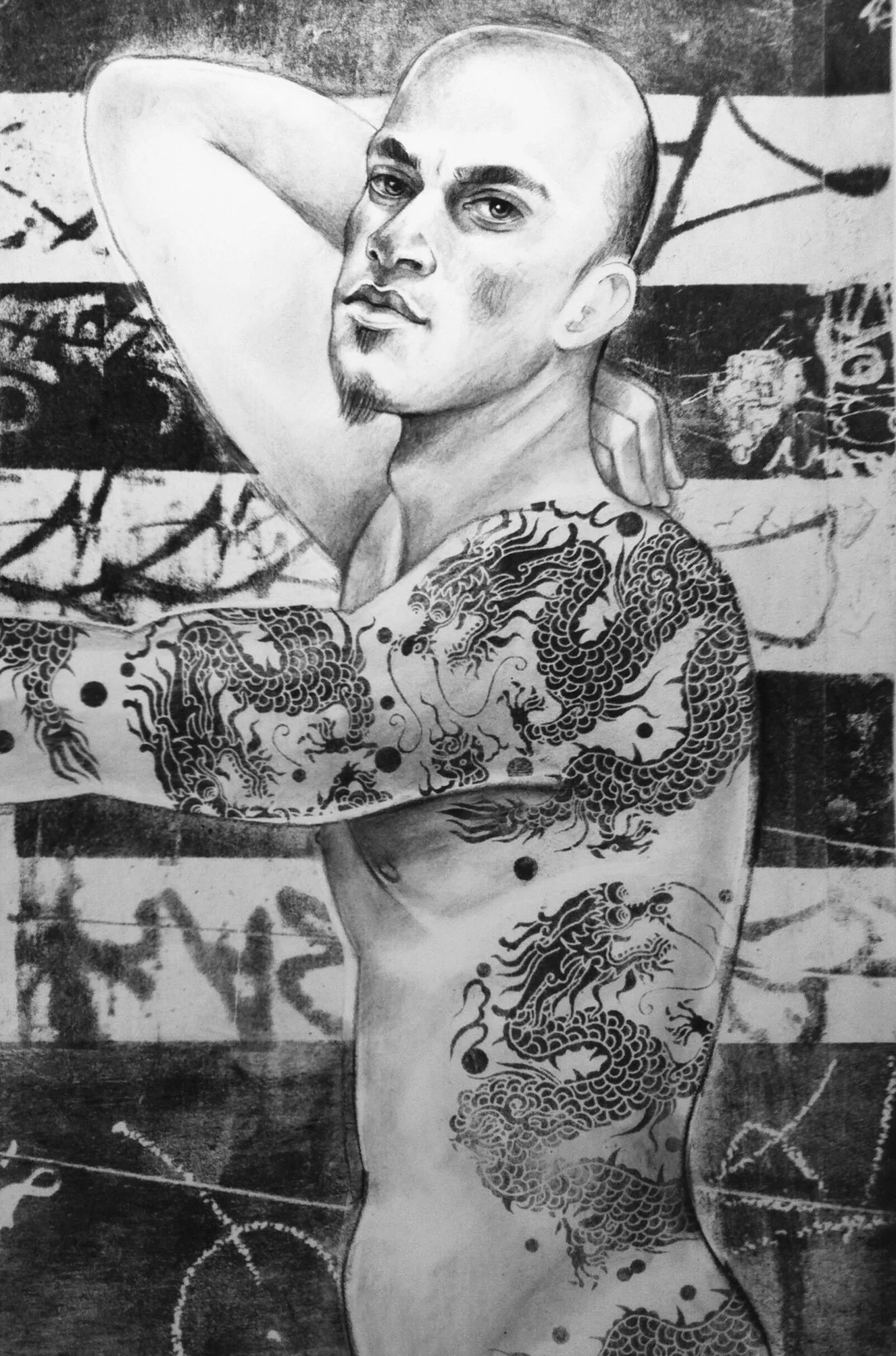 Visual AIDS Play Smart IV (alternative) 16”x24” Charcoal and lithography Sold