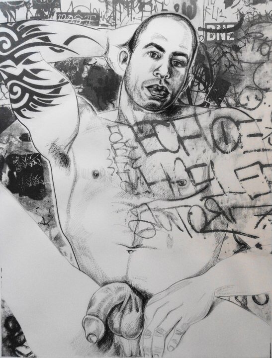 Urban Graffiti NYC #II Charcoal, and lithography 18”x26”