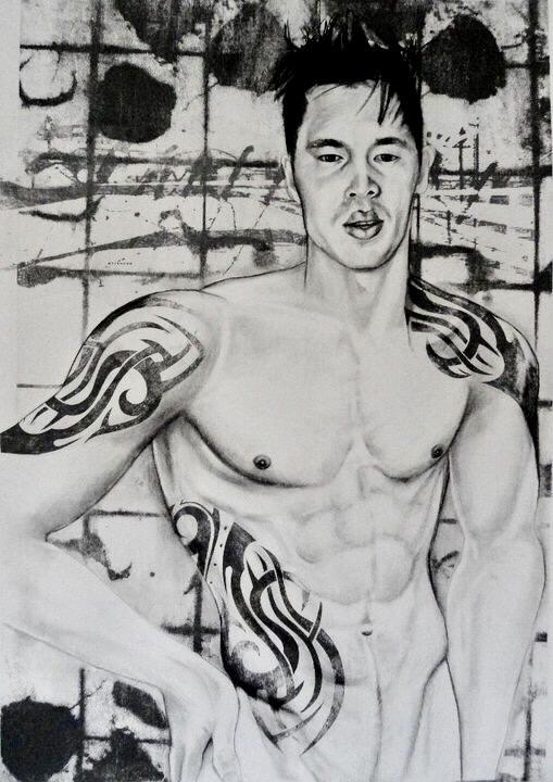 Jin Charcoal, and lithography 18”x26”