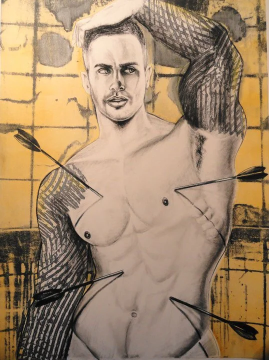Saint Sebastian #II Charcoal and lithography 18”x26”
