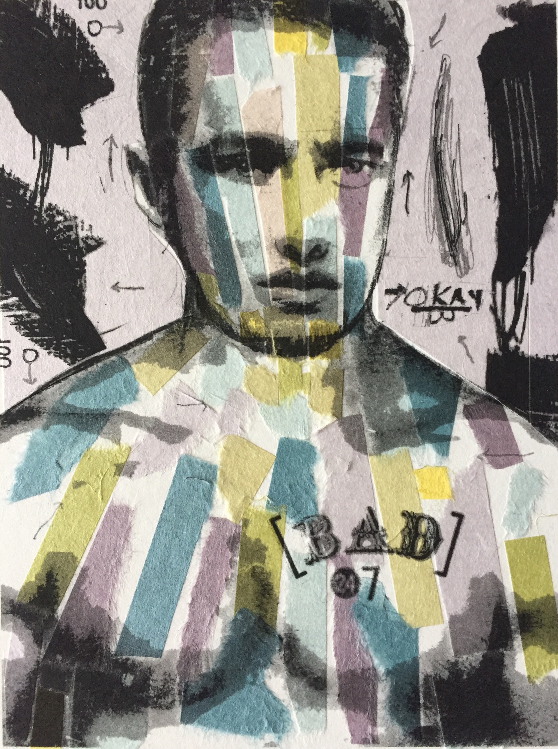 Untitled CF VII (monoprint) Lithograph with Chine Colle 9”x12” Sold
