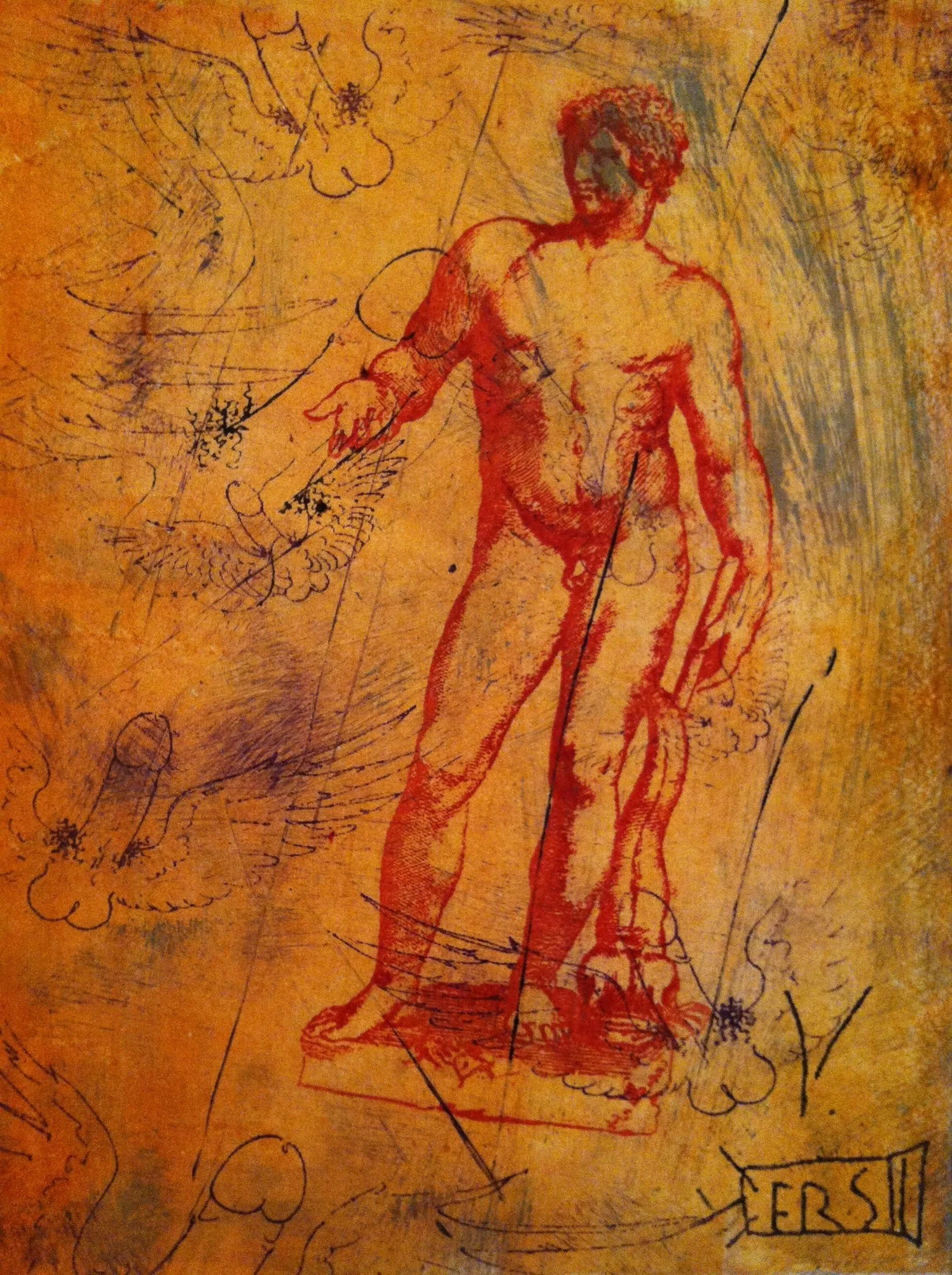 Standing Antinous I Lithograph 11”x14”