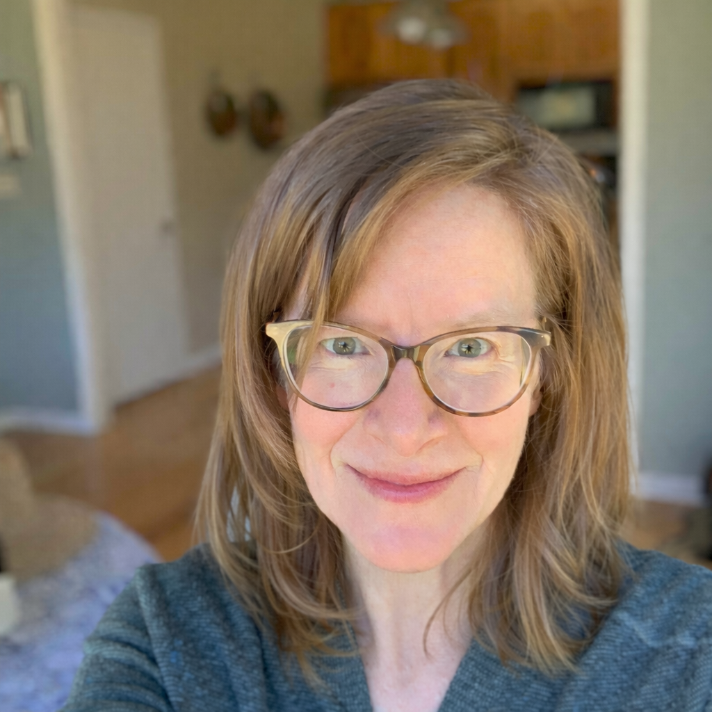 Smiling yoga and meditation teacher in Mendocino