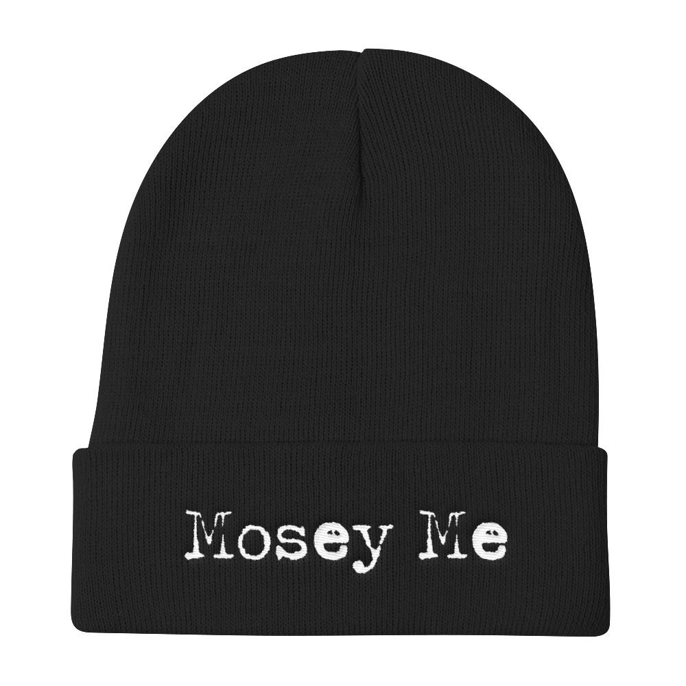 Mosey me, blk beanie w white font.png