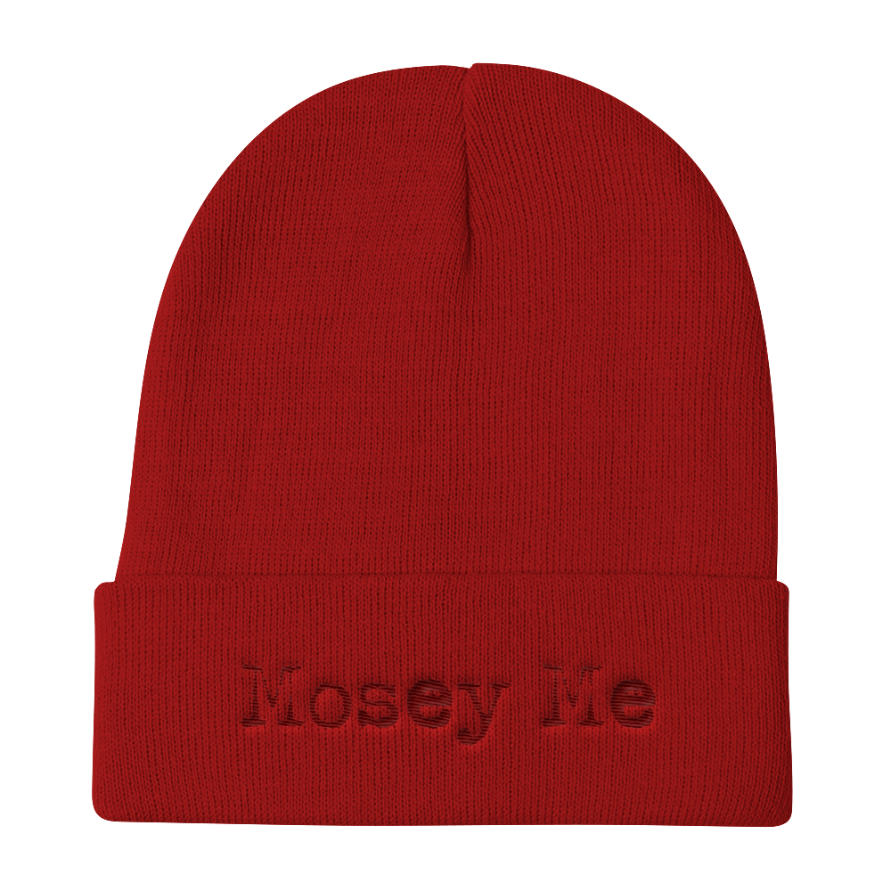 Mosey me, red beanie w maroon font.png