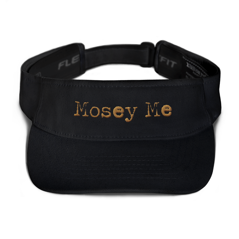 Mosey me, balck visor, old gold font.png