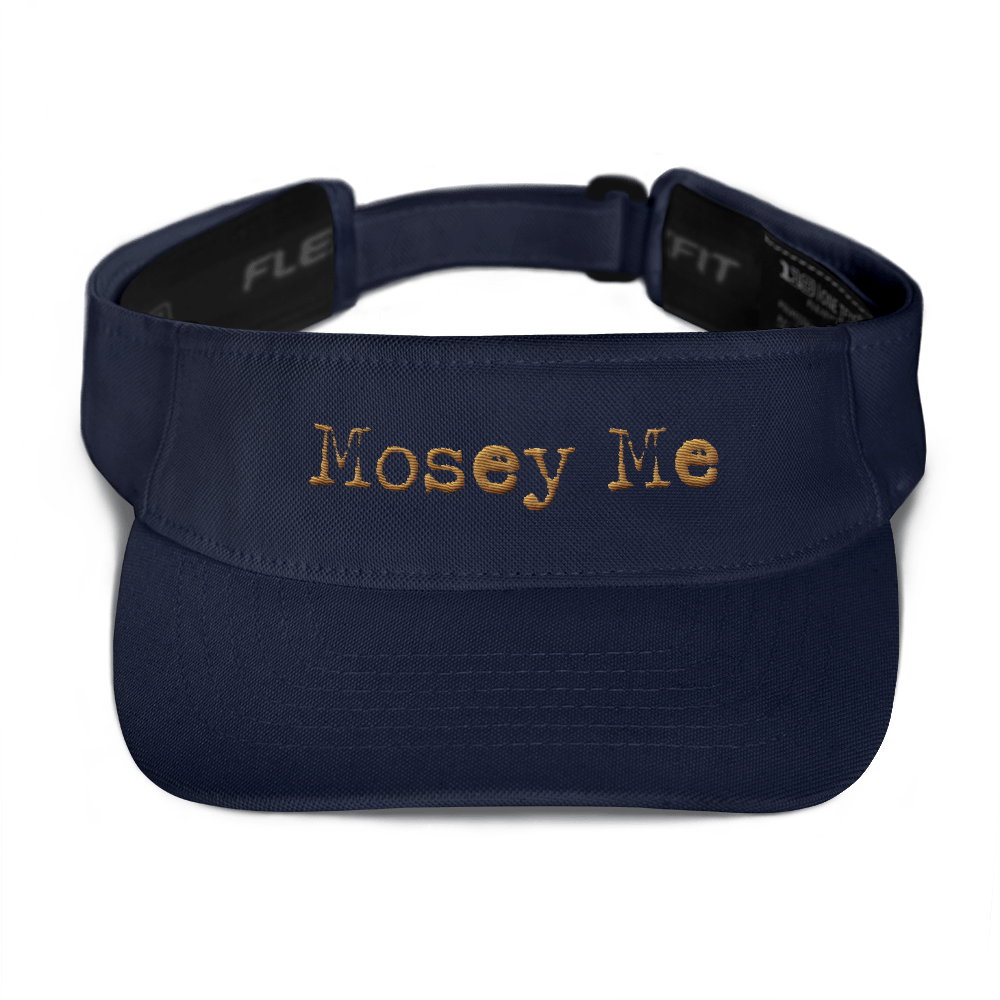 Mosey me, navy visor, old gold font.png
