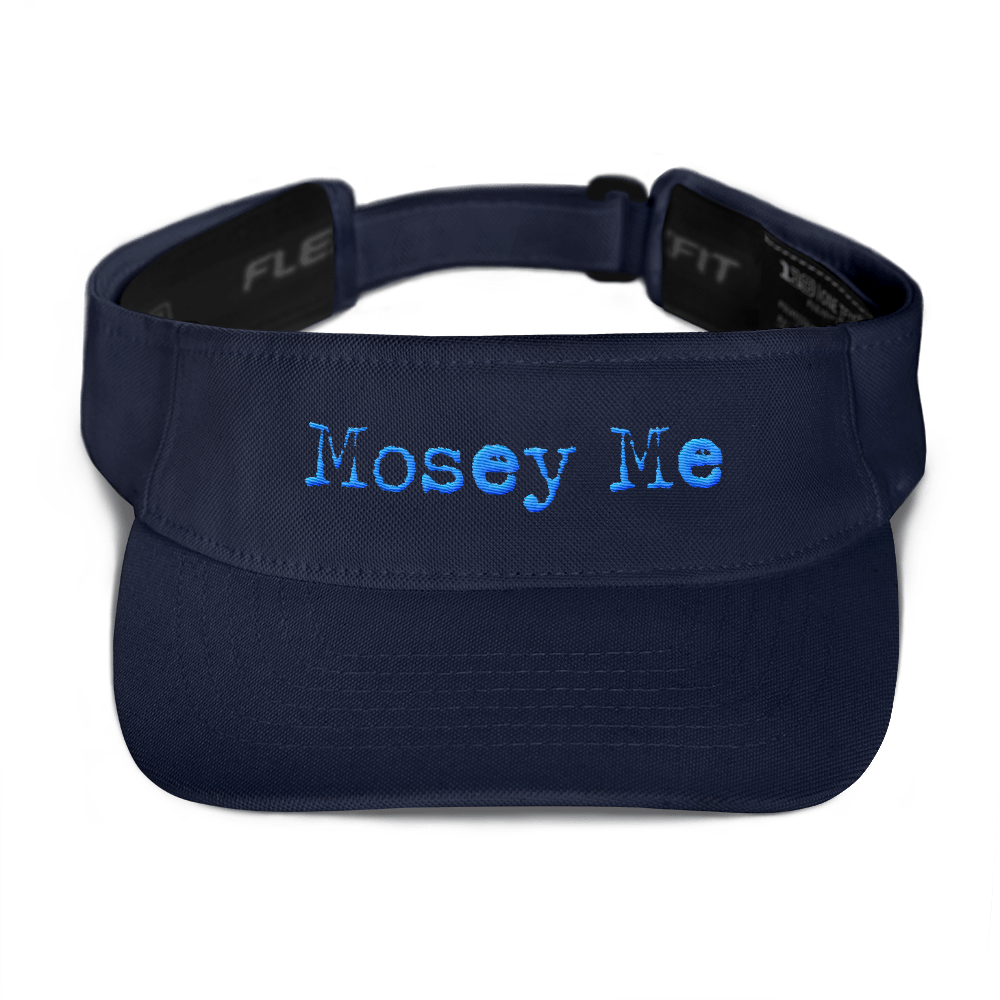 Mosey me, navy visor, teal font.png