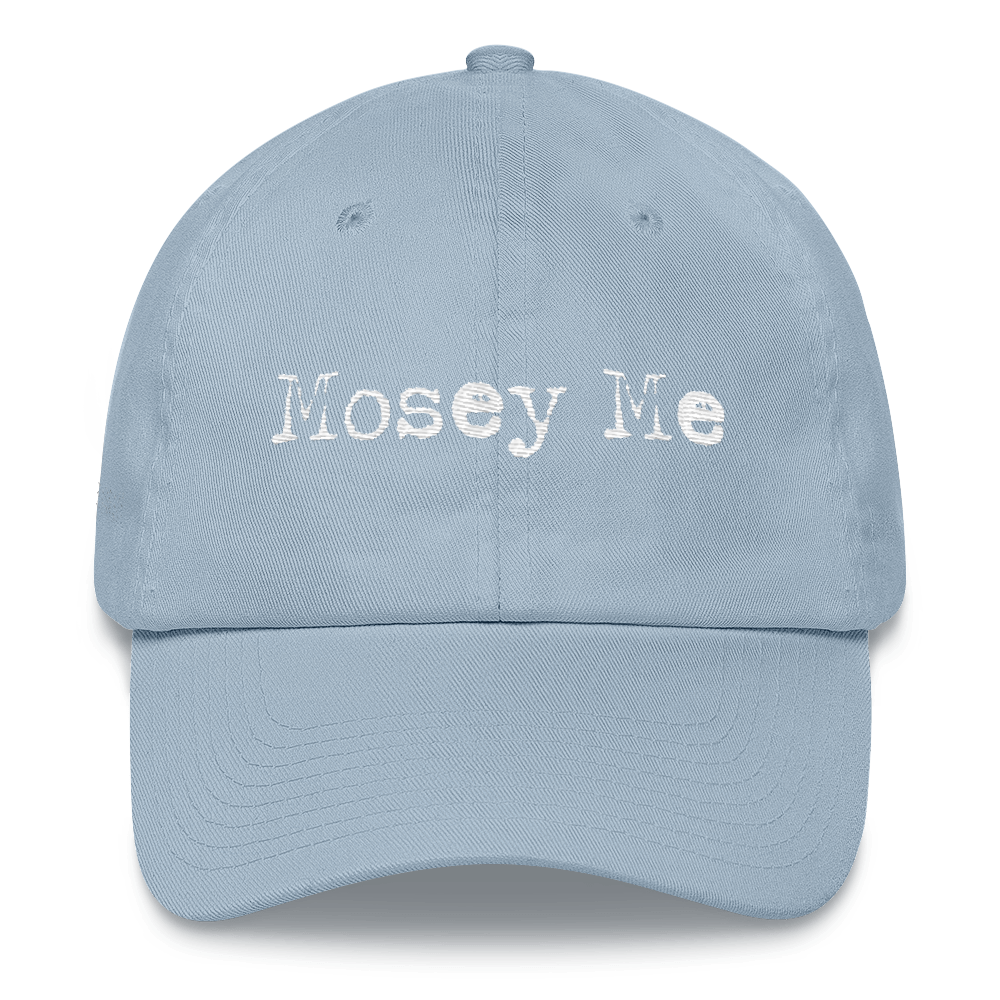 Mosey me, lt bl cap, white font.png