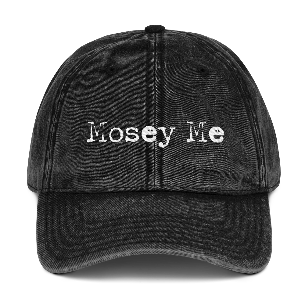 Mosey me, vint blk cap, wht font.png