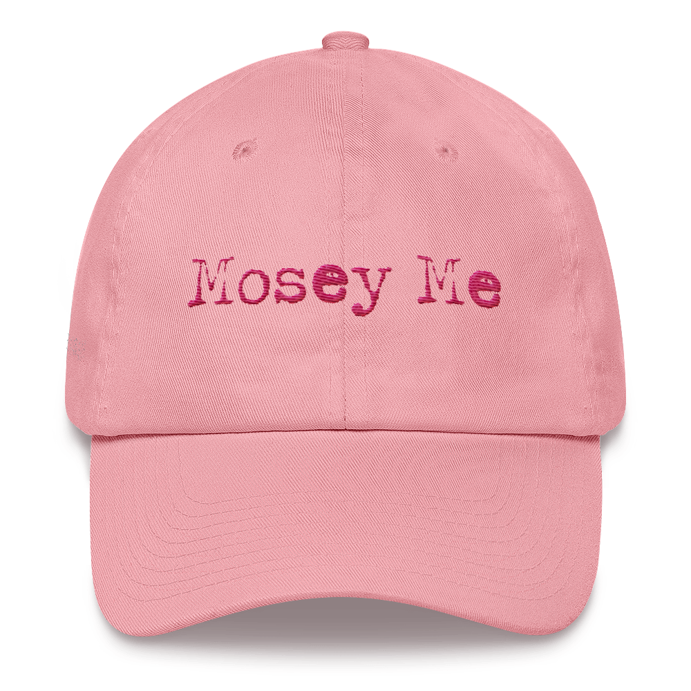 Mosey me, pink cap, pink font.png