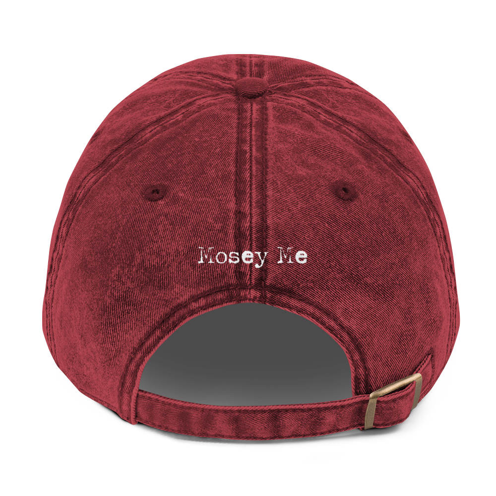 Mosey me, vint red cap, wht font.png