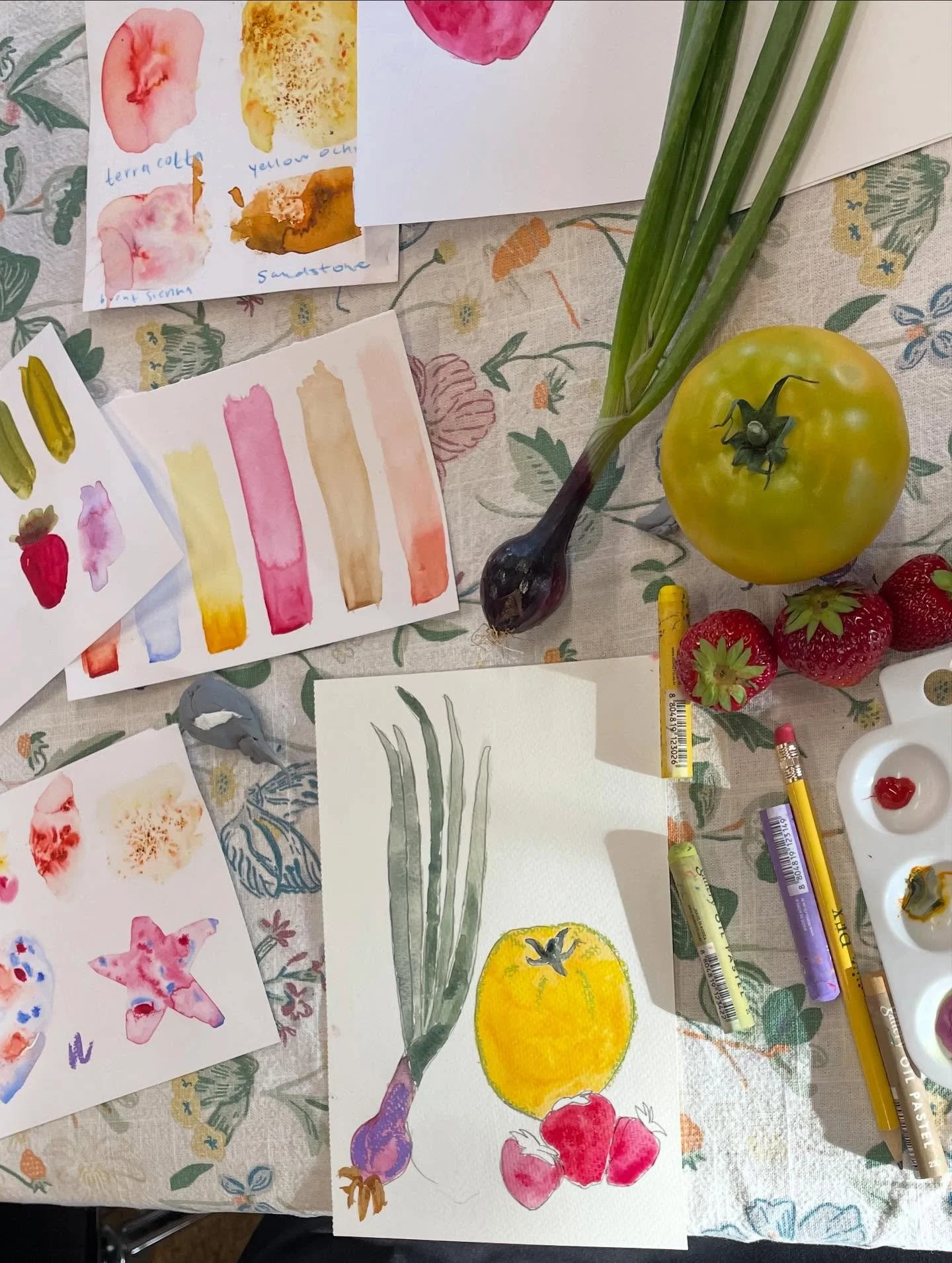 Scenes from our last art class 🥰

I once taught weekly art classes at a local senior center and being able to offer them again brings me so much joy! I start every class with some instruction and then let my students run with them. A bit of learning