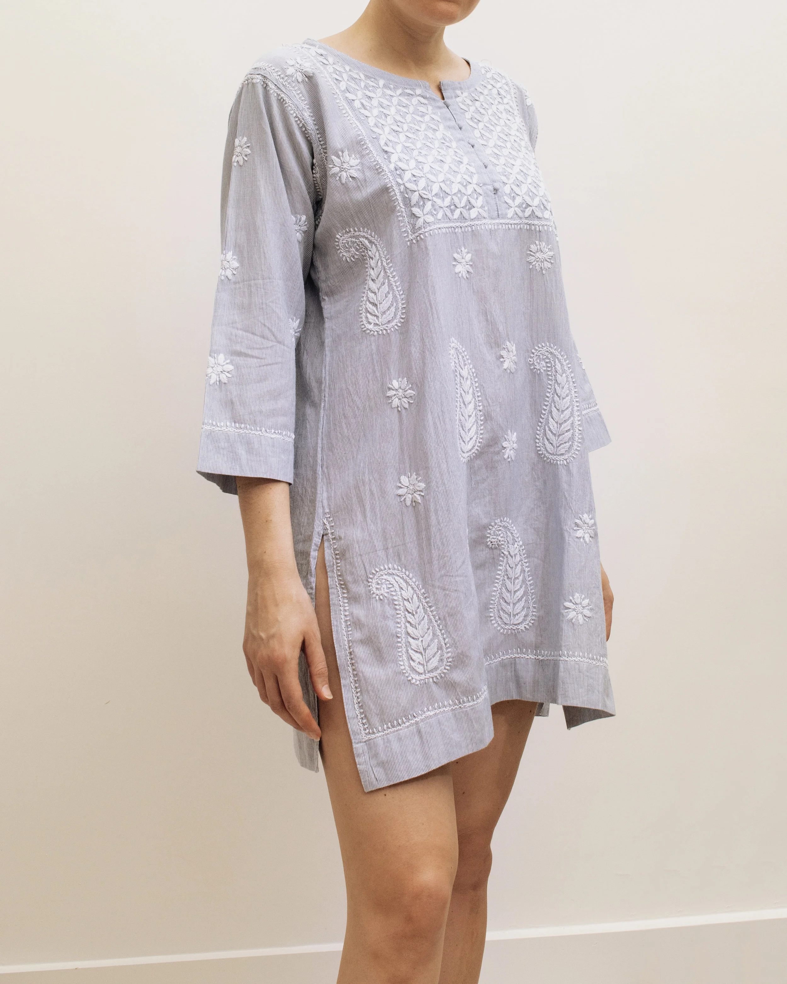 Hand-Embroidered Linen Tunic