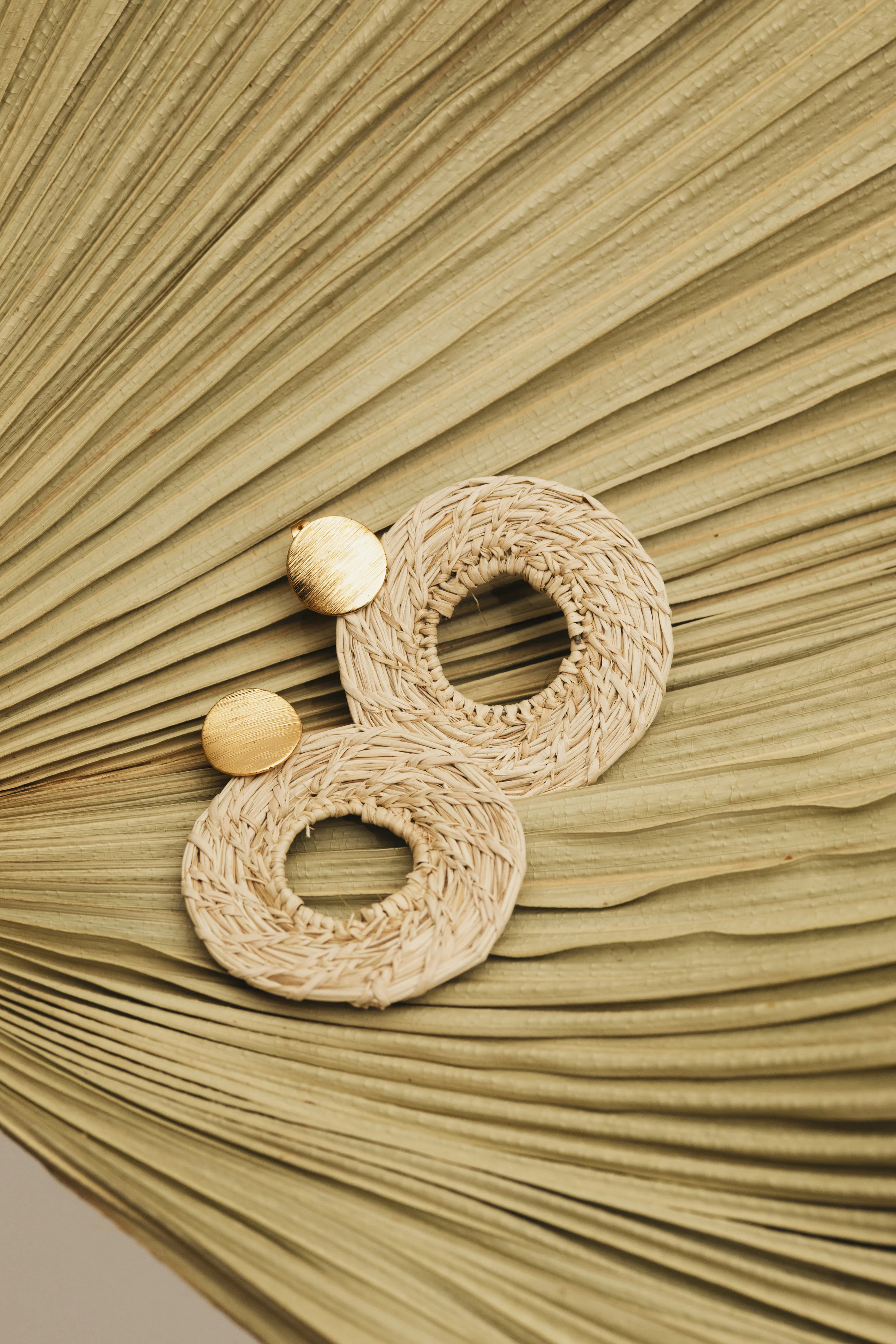 Woven Iraca Hoop Earrings