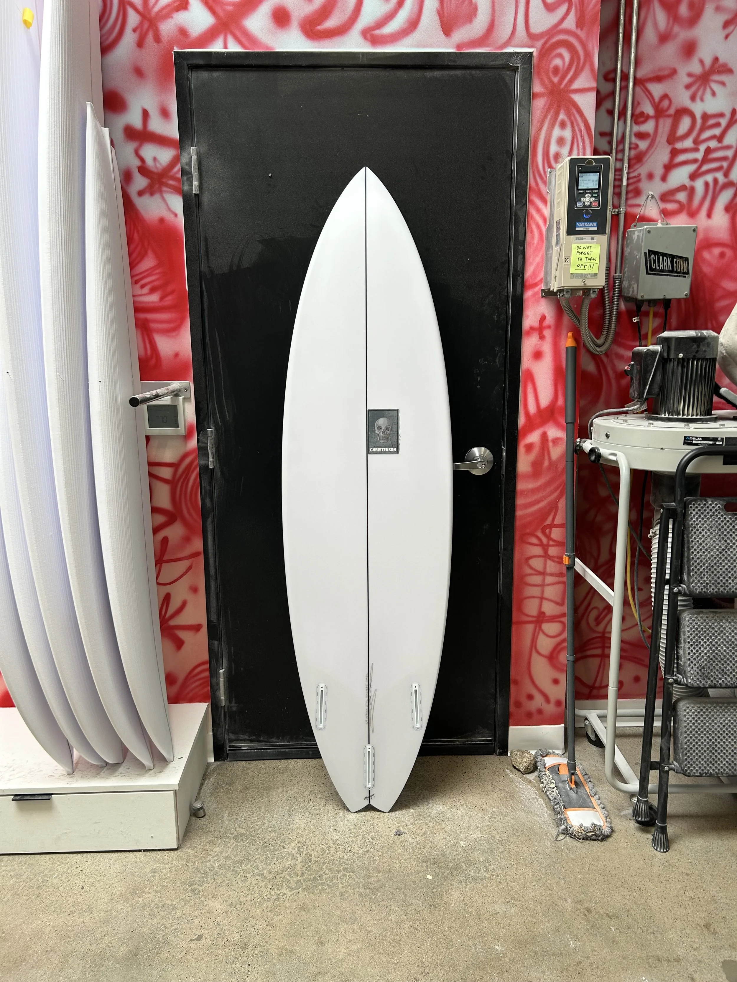 underside of waterlion surfboard