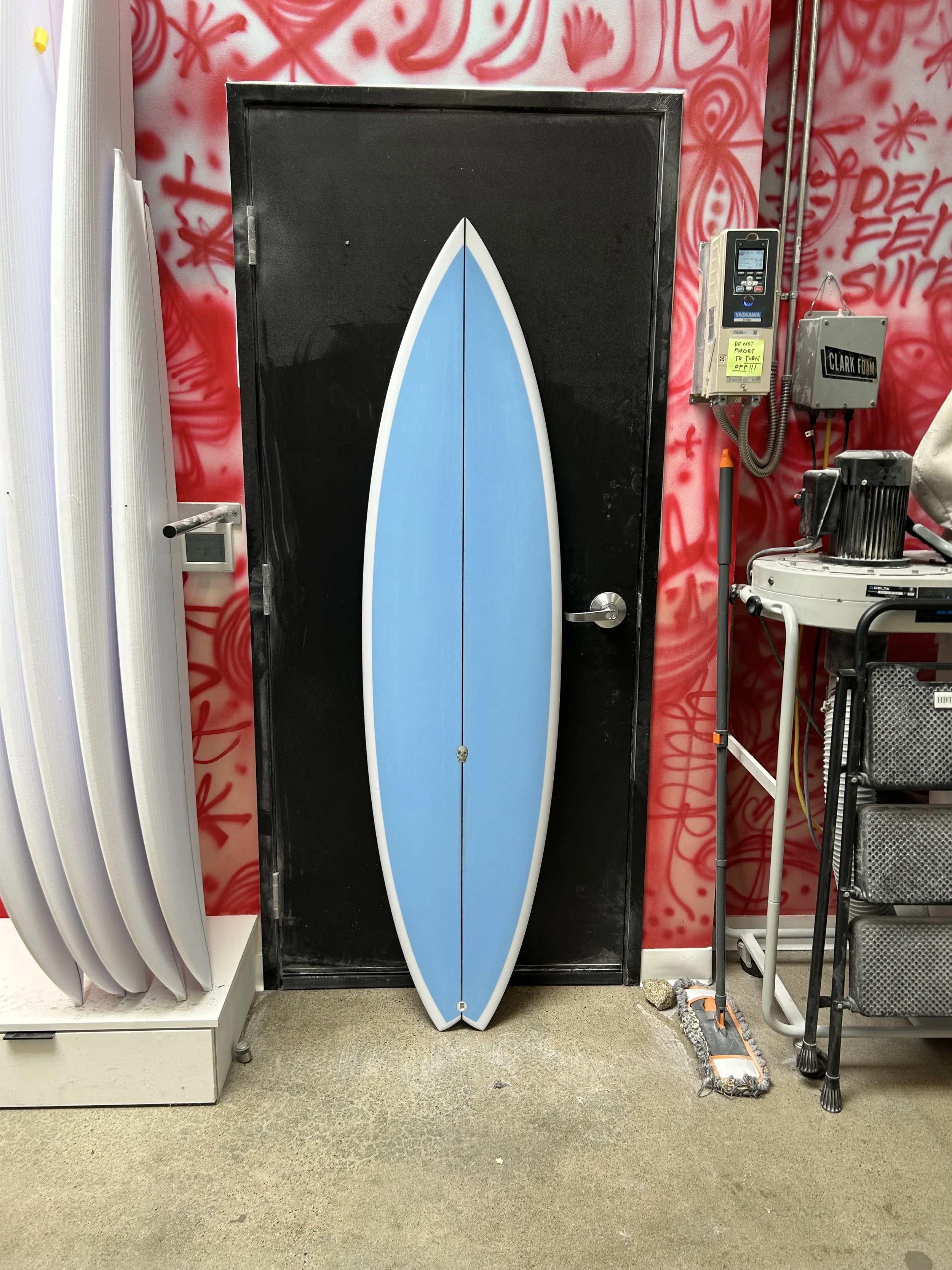 waterlion surfboard with blue deck
