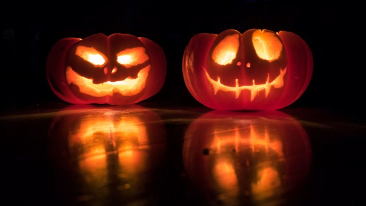 Jack-o’-lanterns during Halloween in the U.S.