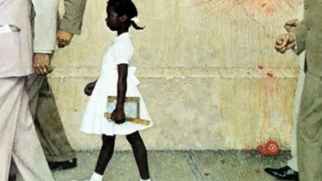 Young Ruby Bridges immortalized in Norman Rockwell’s painting.