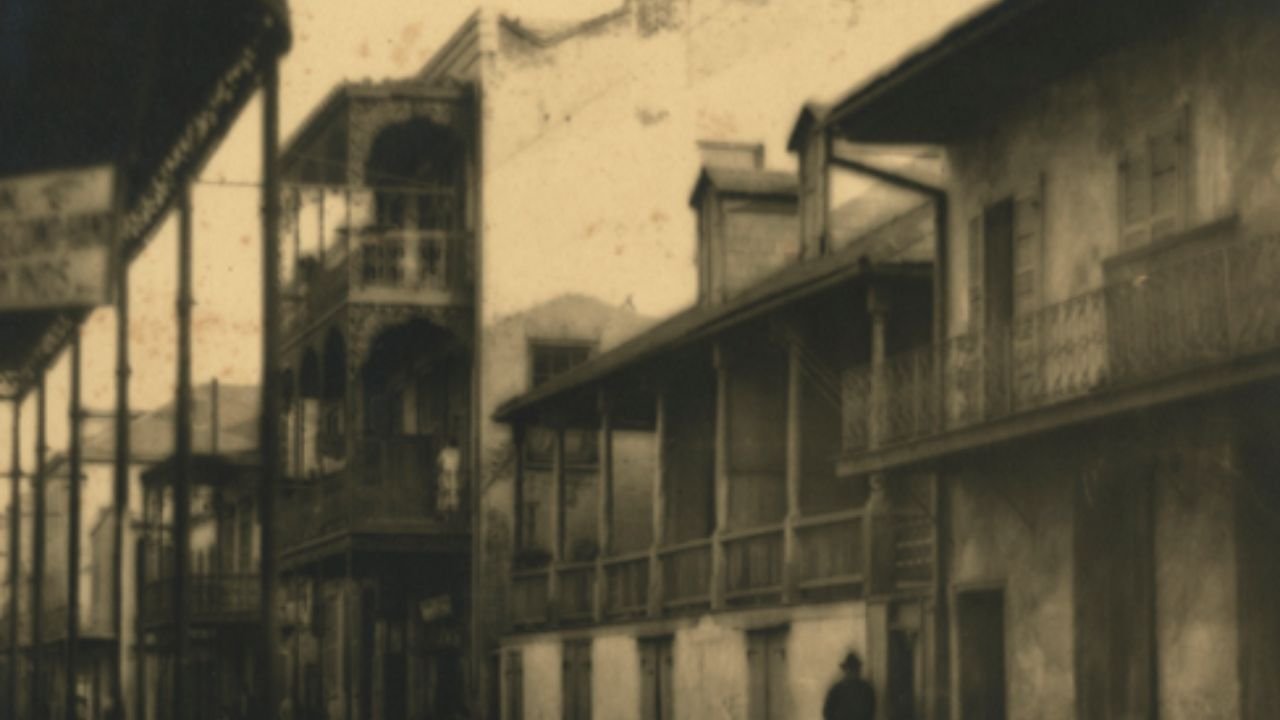 Street in the New Orleans French Quarter.