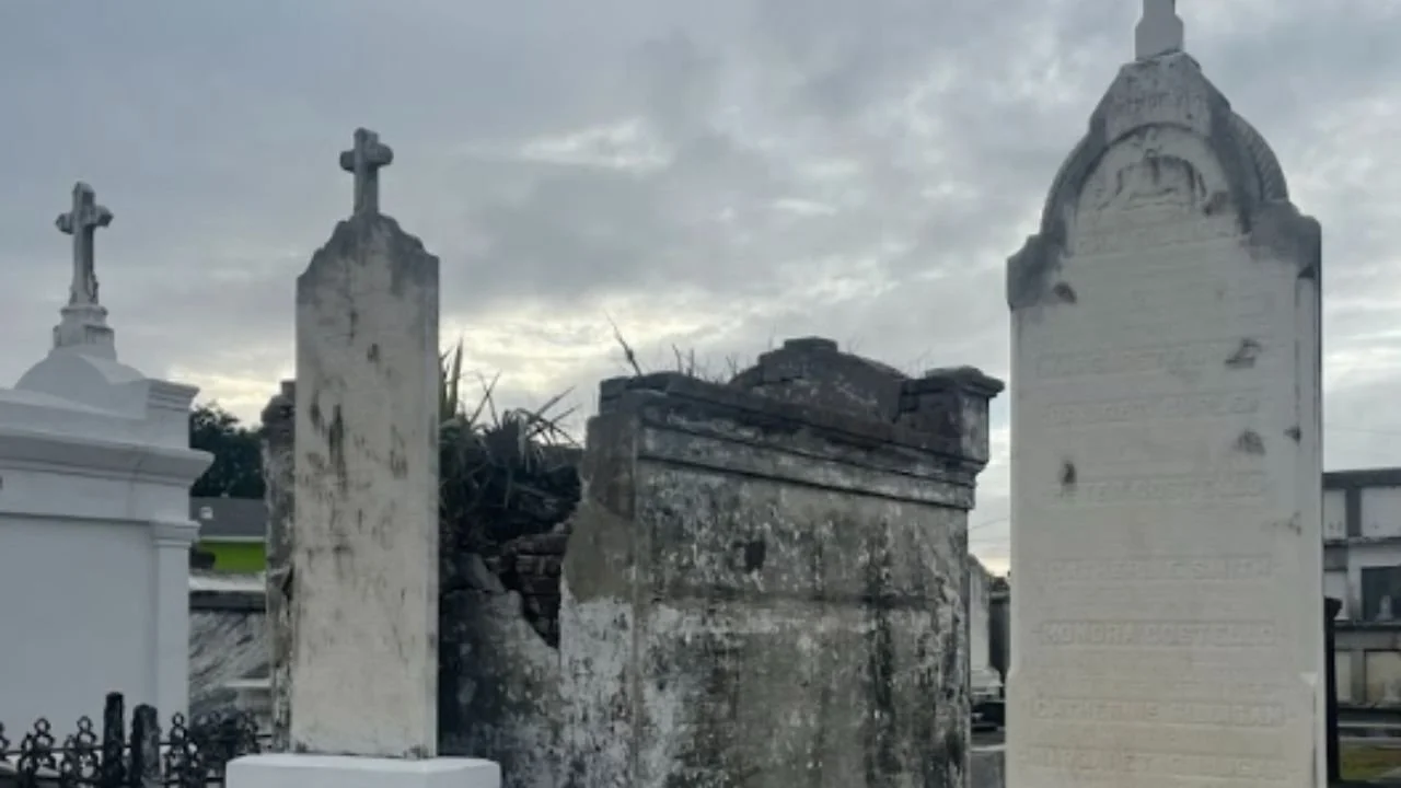 New Orleans cemetery is a final resting place visited during the city's historic jazz funeral procession tradition.