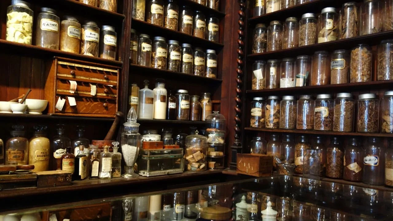 An interior view of the New Orleans Pharmacy Museum