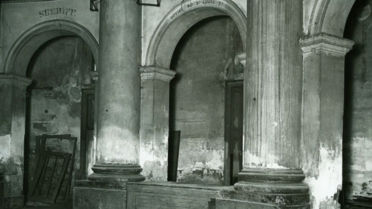 : Historic slave auction arches inside the St. Louis Hotel