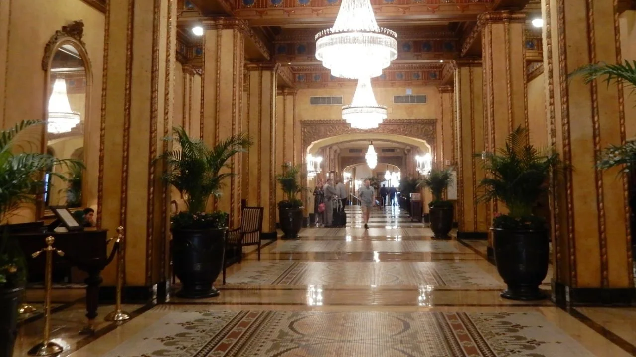 The lobby of the Roosevelt Hotel in New Orleans