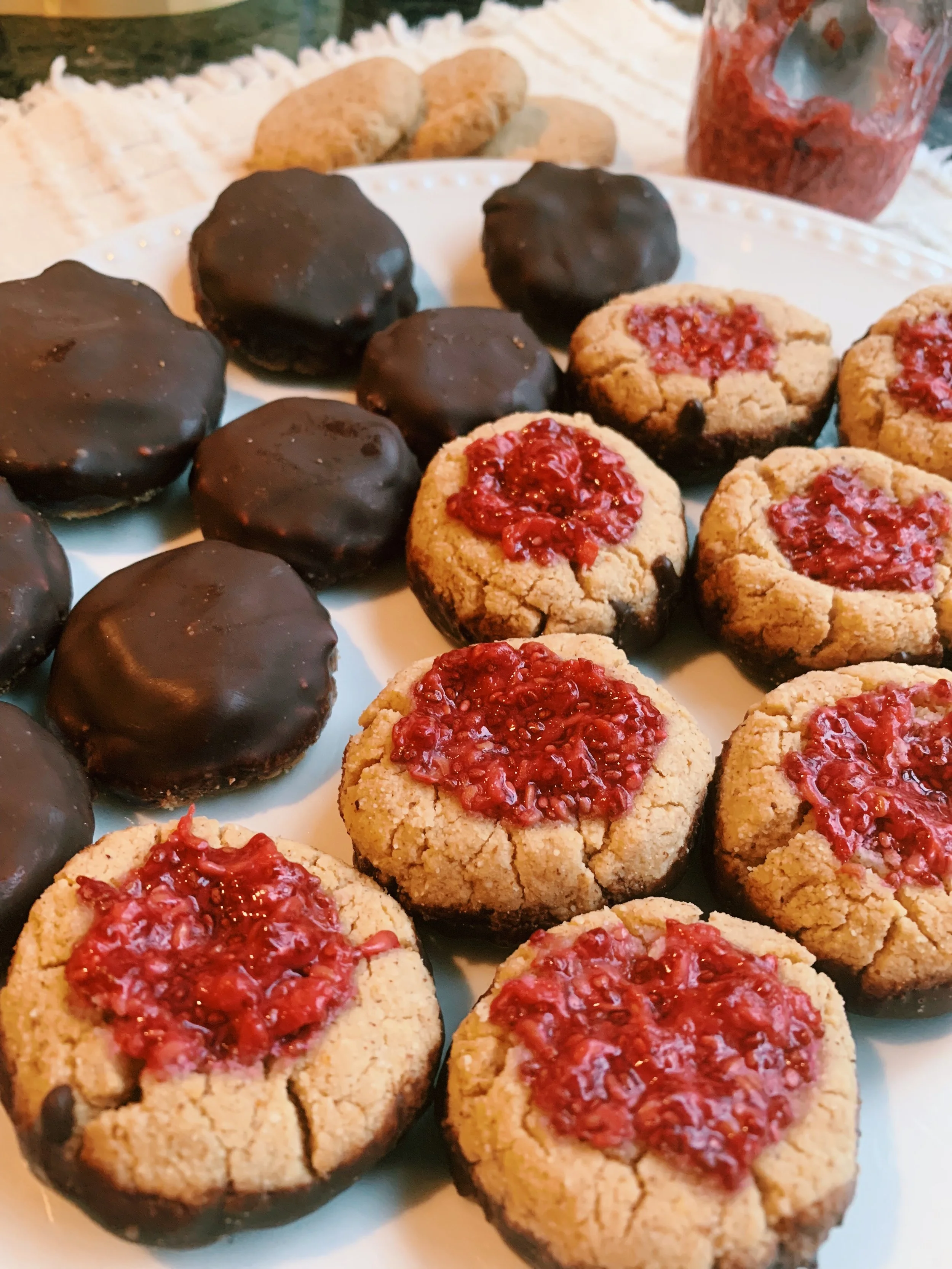 Almond Flour Thumbprint Cookies (with homemade raspberry jam)