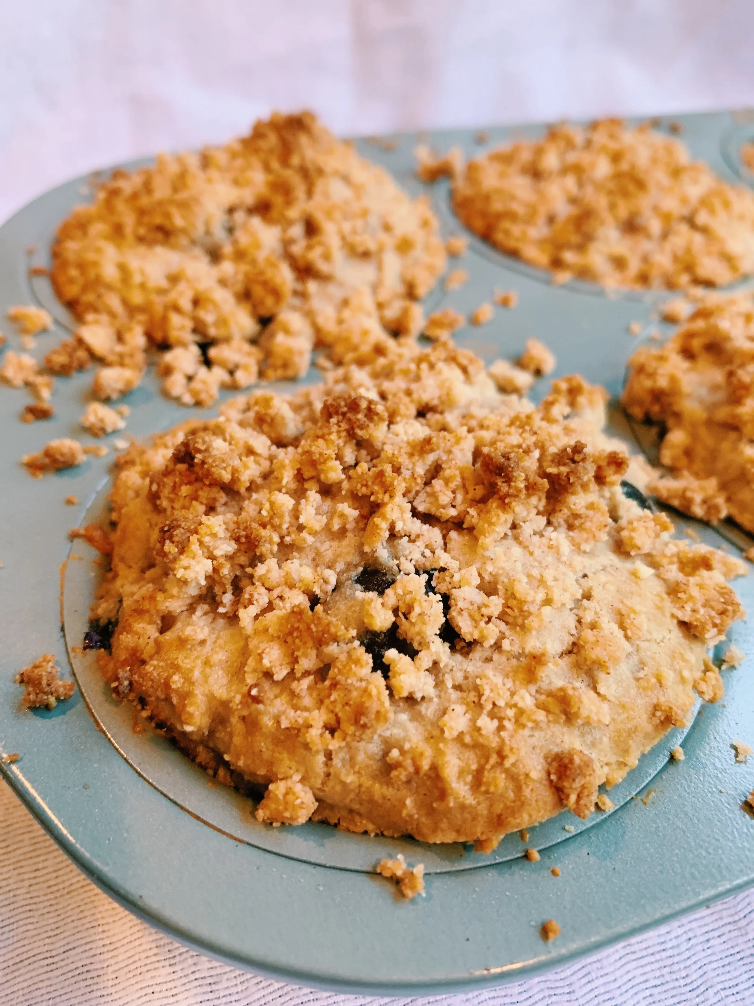 Paleo blueberry coffee cake muffins 