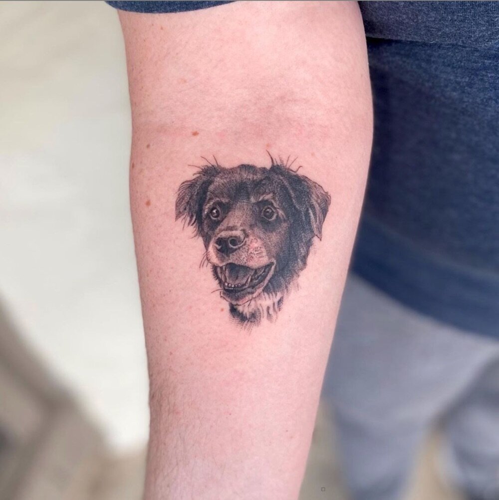 Dog Portrait Tattoo by Age  Triple 222 Tattoo
