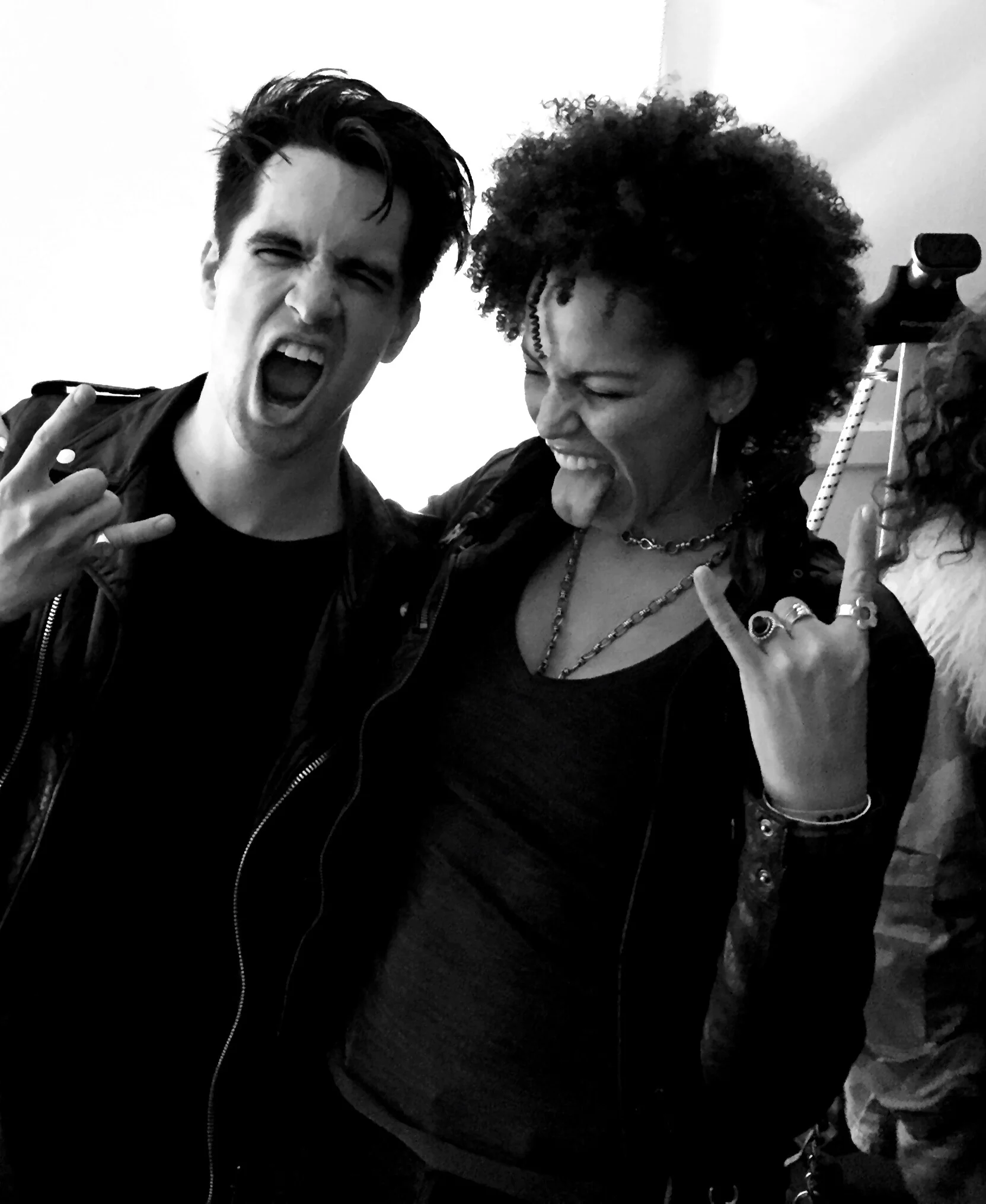 Brendon Urie and I backstage at the album release concert of Death of a Bachelor.