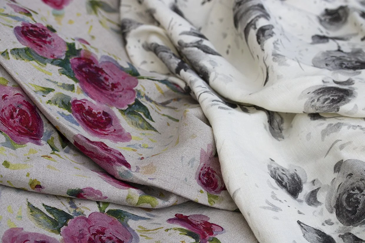 Raw Home Linen Fabric The Rose Garden