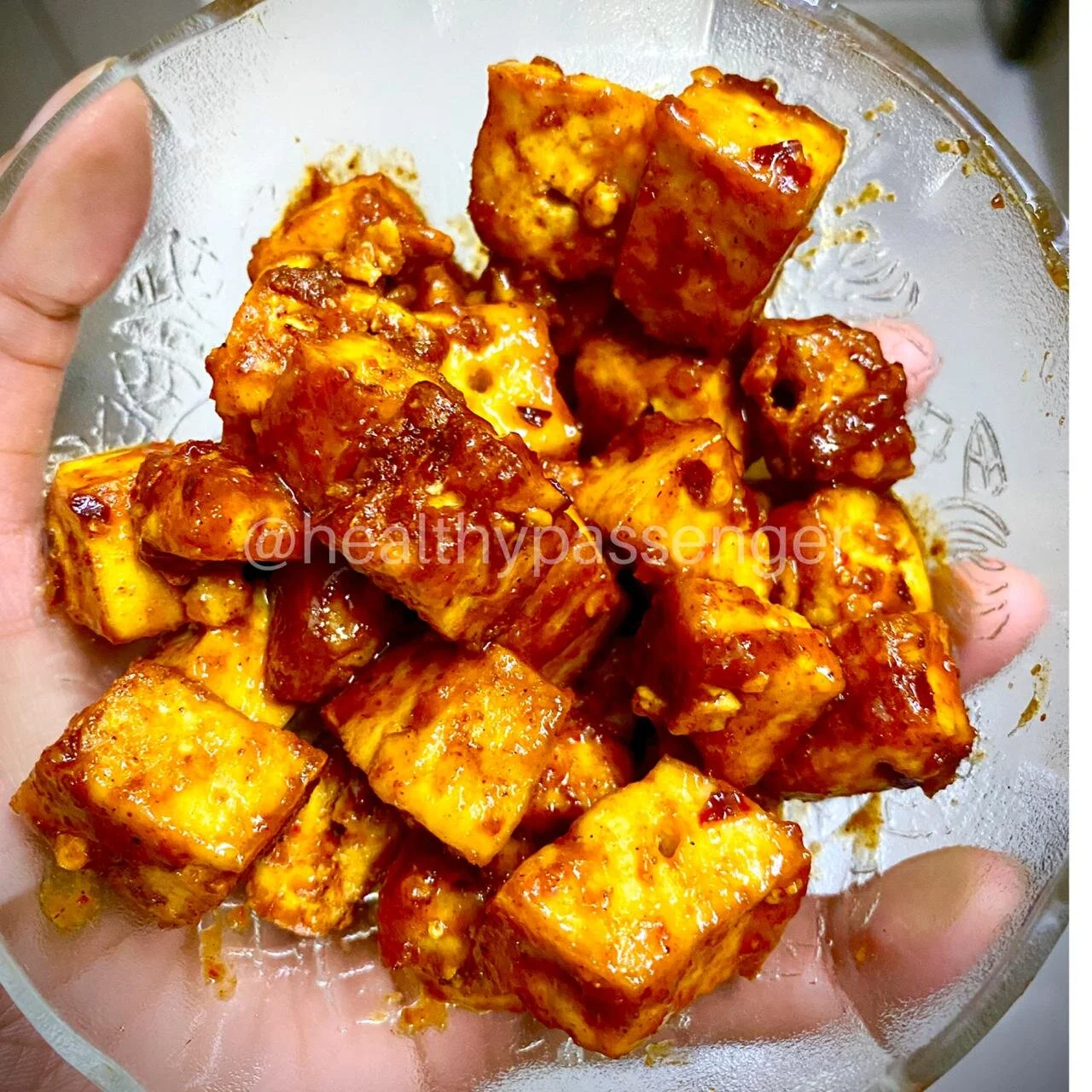 Spicy Baked Tofu (High Protein Snack)