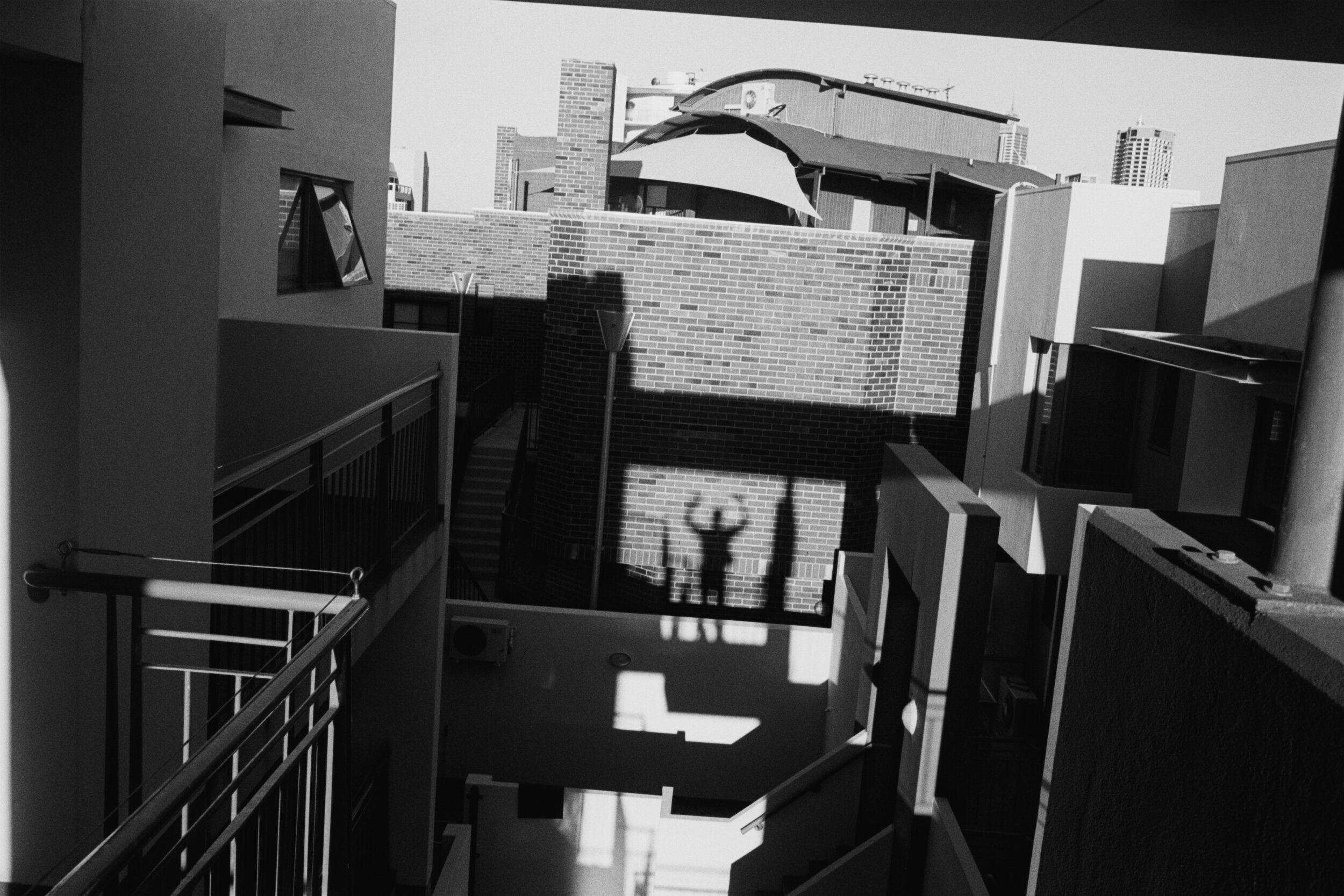 Perth, Australia  Photographer’s shadow on building. 