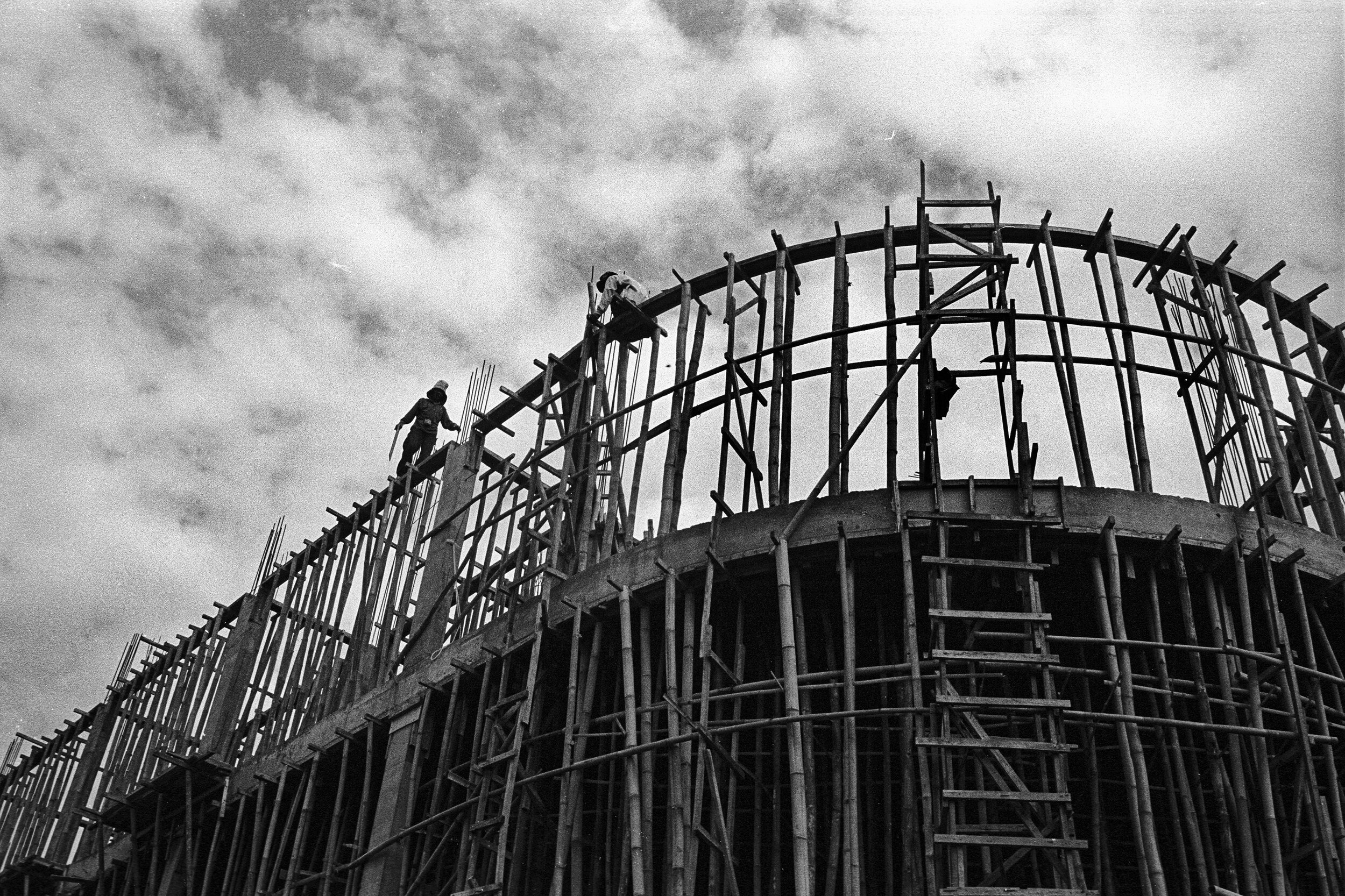  Kuta, Indonesia  Bamboo scaffolding and supports. 