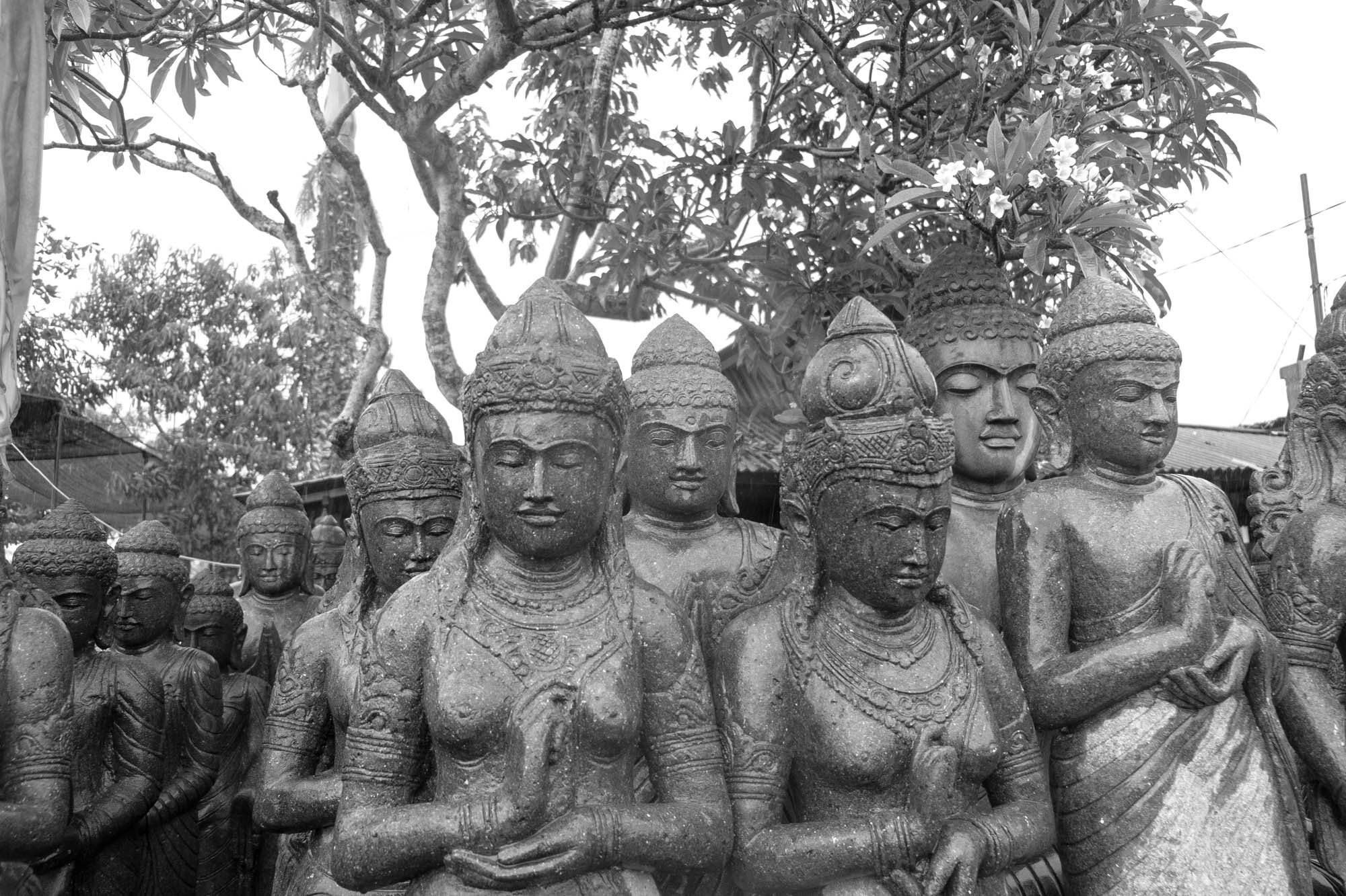  Ubud, Bali  Commercial display of garden Buddha statues.    part of Tirta Bali book   