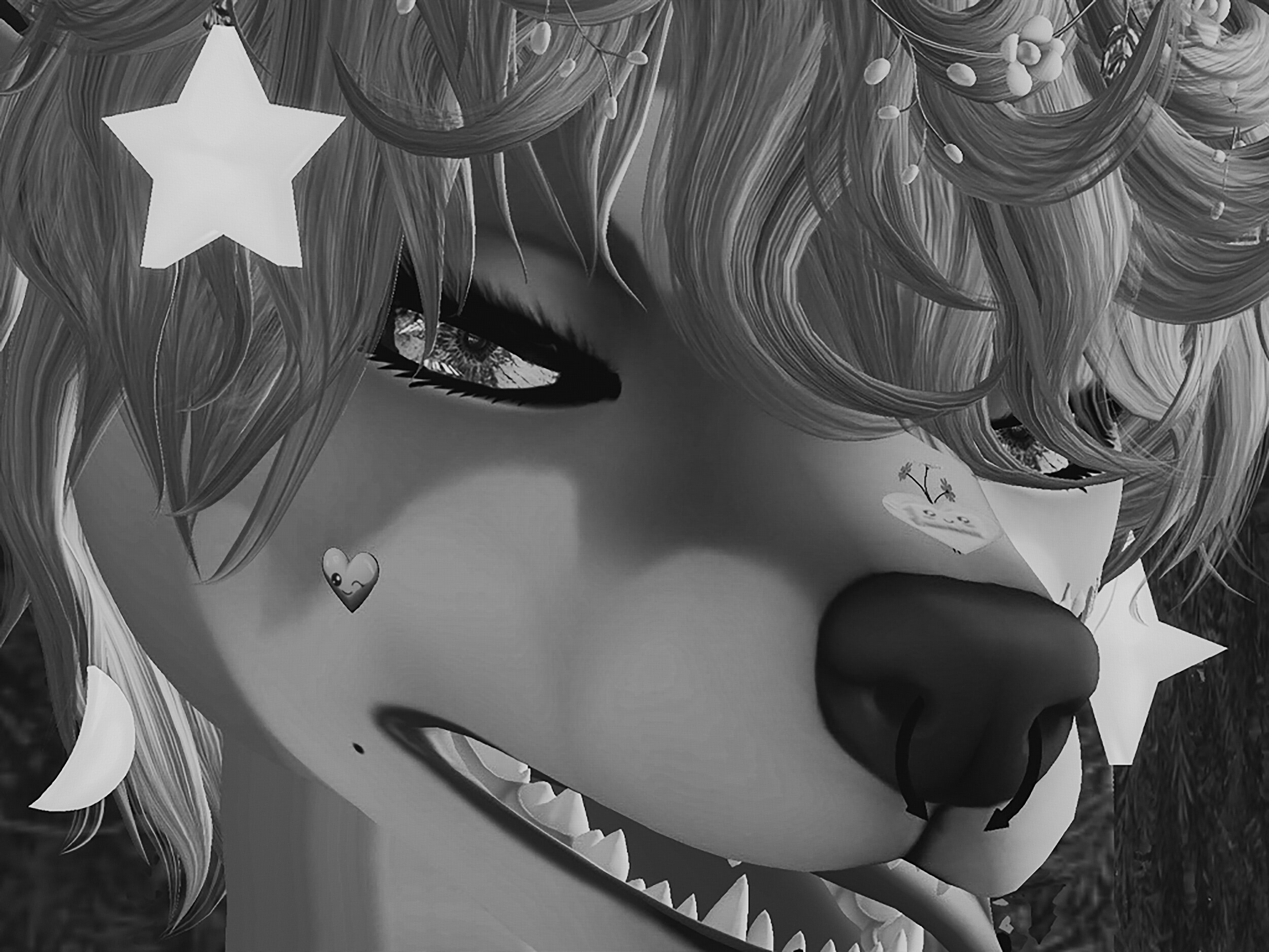  Canine furry avatar’s face.    part of Second Lives book   