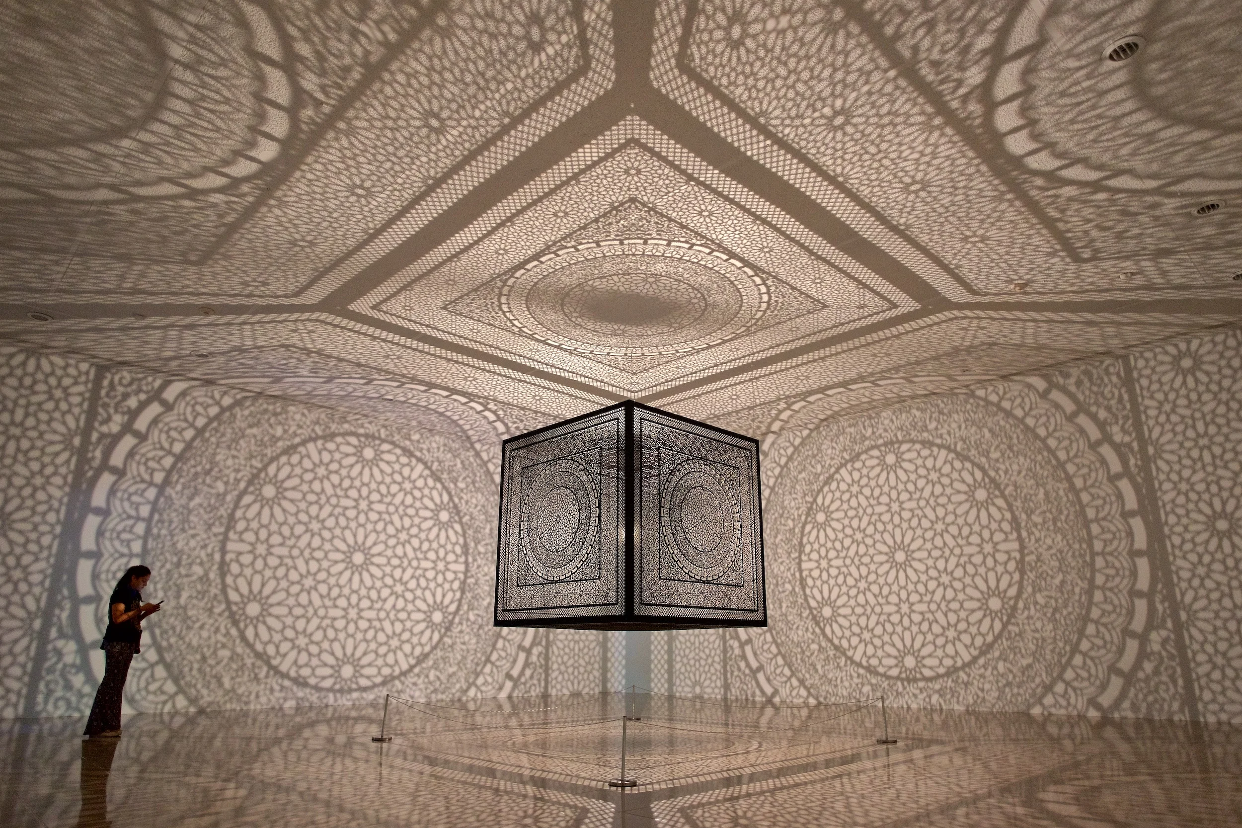 Anila Quayyum Agha’s "Intersections" installation at the Rice University Gallery