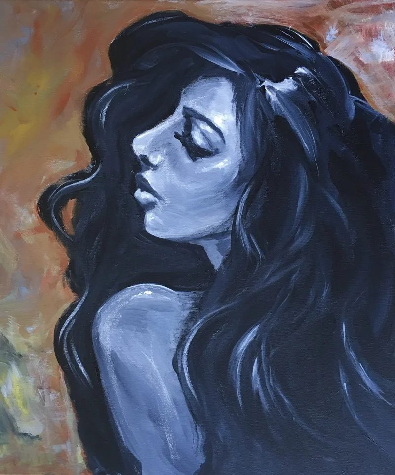 “Serenity” Acrylic on canvas 60 x 70 cm // 590,- EUR // 4.400,- DKK ( contact me for purchase )
