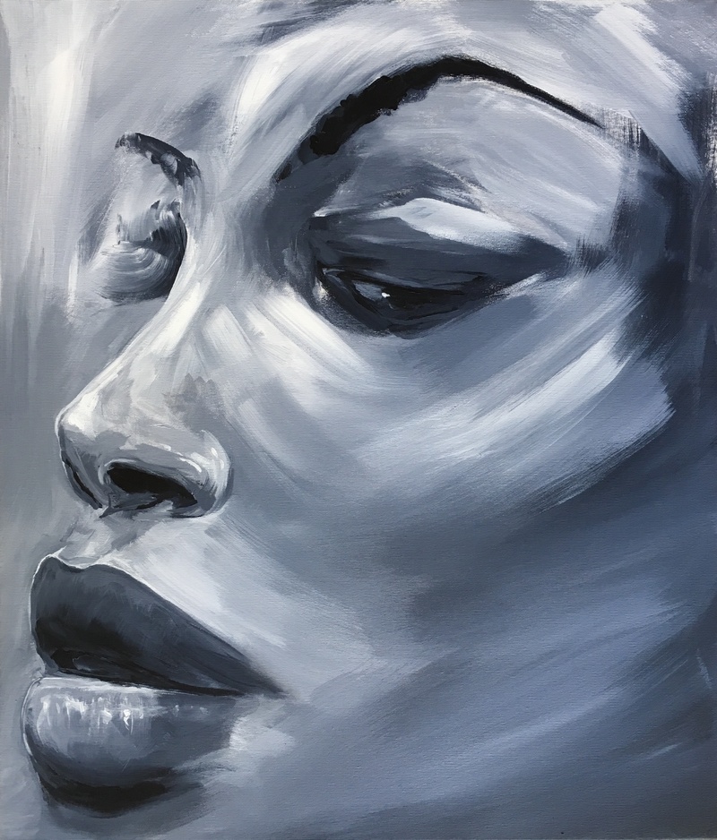 “Fragile” Acrylic on canvas 60 x 70 cm // 590,- EUR // 4.400,- DKK ( contact me for purchase )