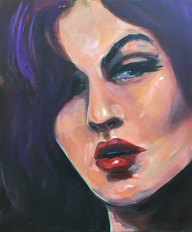“Faces IIII” Acrylic on canvas 50 x 60 cm// 485,- EUR // 3.600,- DKK (contact me for purchase )