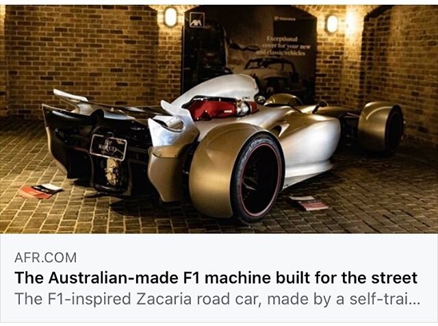 Thanks to Tony Davis from @financialreview for the great story. https://www.afr.com/life-and-luxury/cars-bikes-and-boats/the-australian-made-f1-machine-built-for-the-street-20200425-p54n5h #zacaria #zacariasc #zacariasupercar #handmade #custom #1of1 