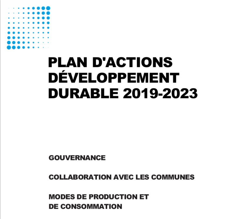 Plan d’actions développement durable 2019-2023